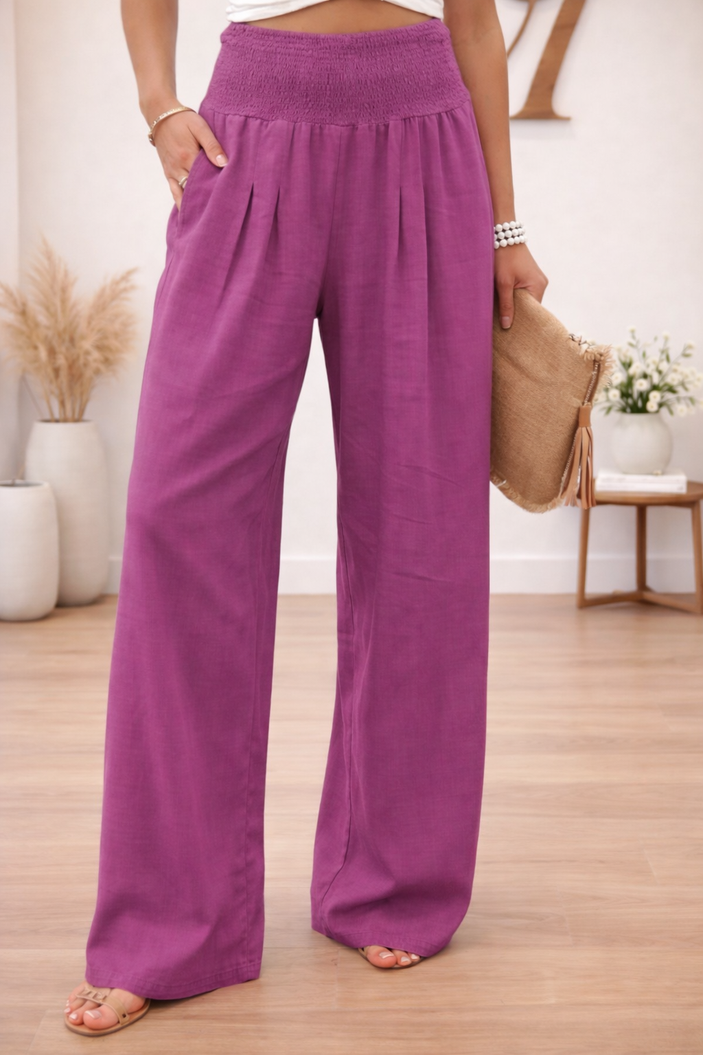 Pantaloni Lexia in Cotone e Lino con Taglio Fluido ed Eleganza Naturale
