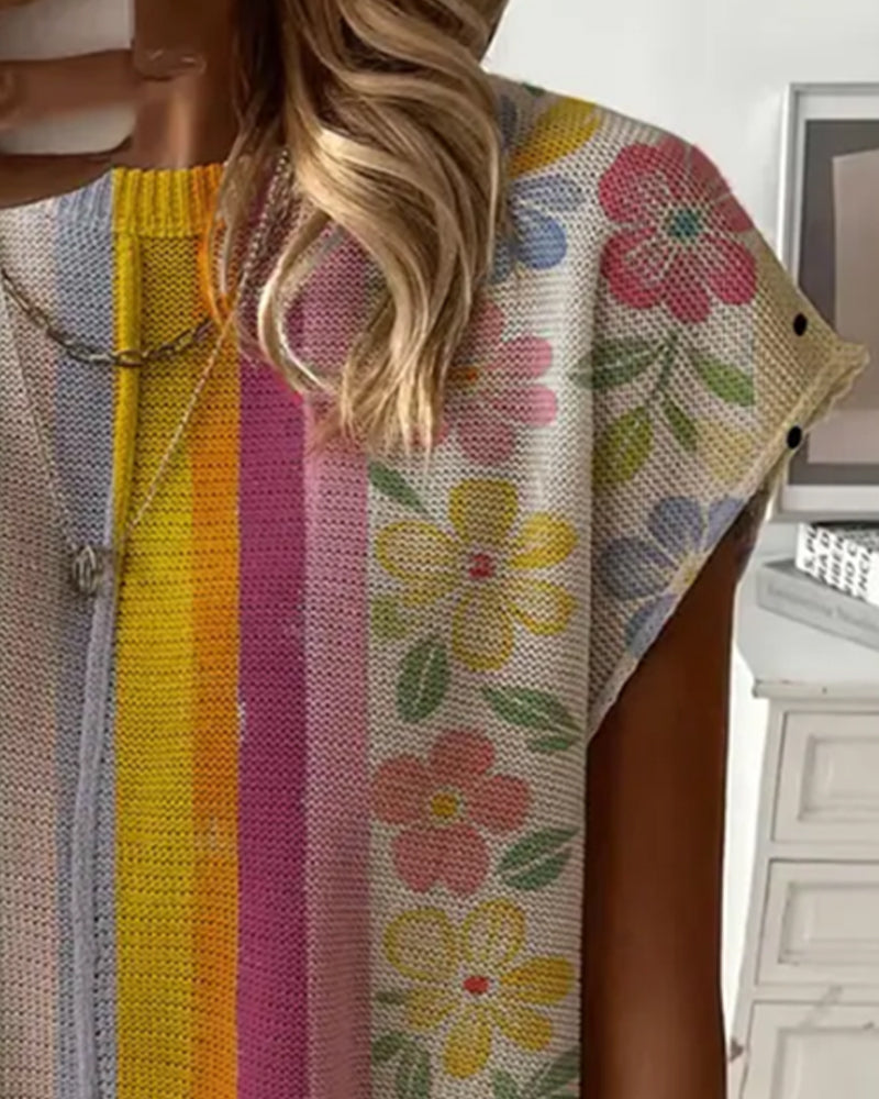 Maglione A Pois A Righe Arcobaleno
