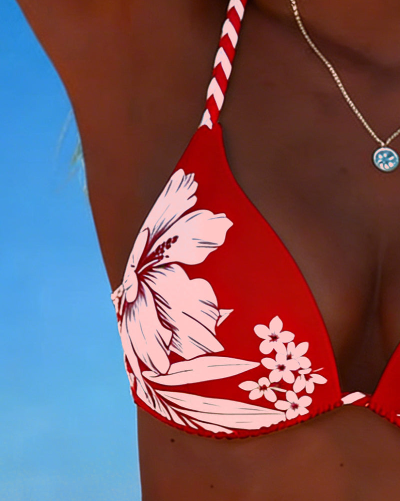 Bikini semplice sexy all'americana con scollo
