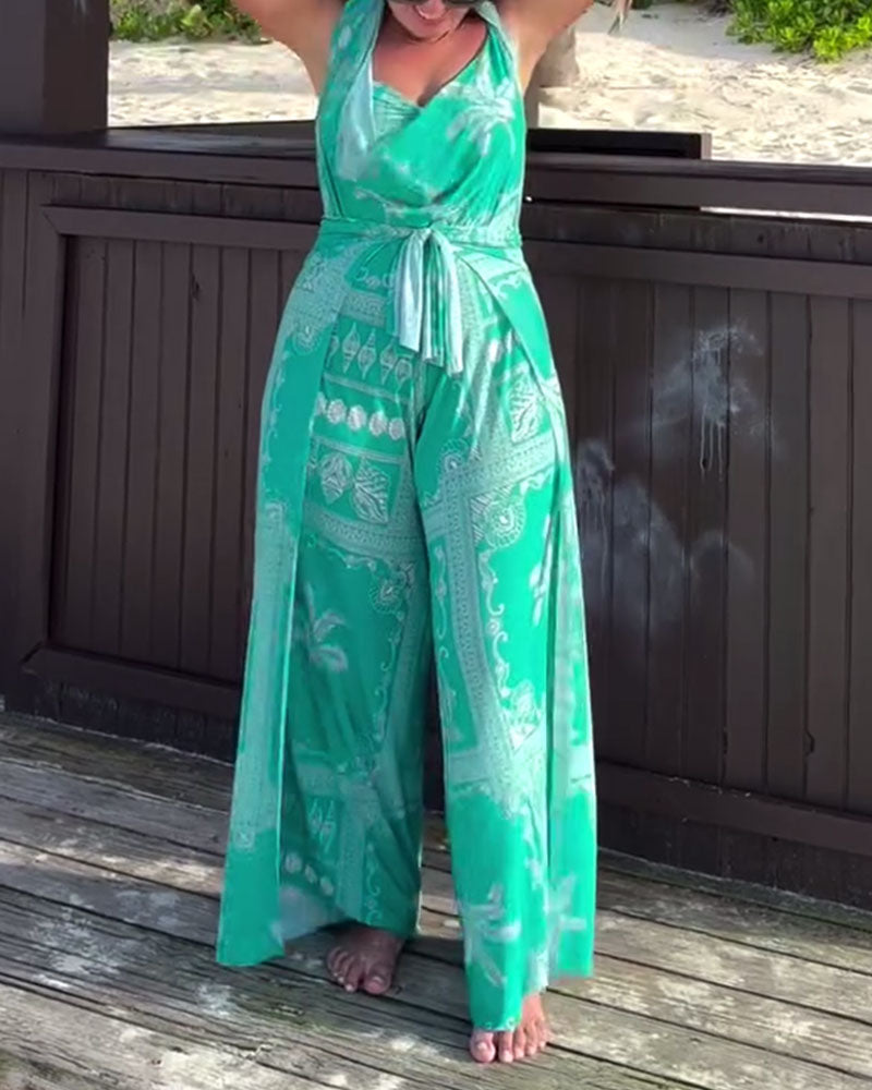 Costume da bagno personalizzato ed elegante avvolto attorno al petto, stampato