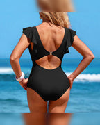 Costume Da Bagno Intero Sexy Con Volant – Dettaglio Arricciato, Controllo Pancia E Colori Vivaci
