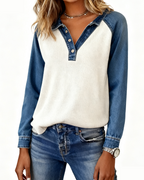 Top di tendenza con revers a contrasto