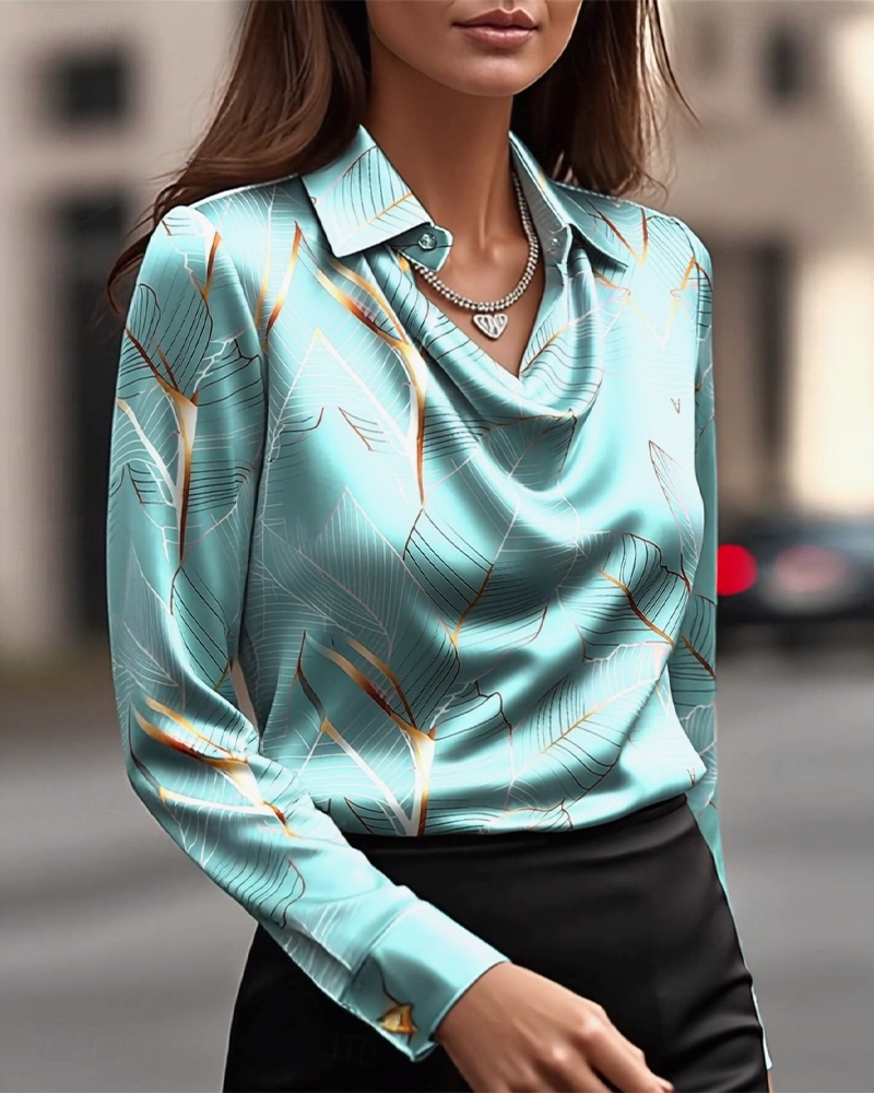 Camicia elegante in raso a maniche lunghe