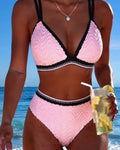 Bikini A Blocchi Di Colore Doppia Bretella Testurizzato
