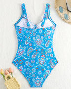 Costume da bagno intero a balconcino con stampa floreale e arricciature