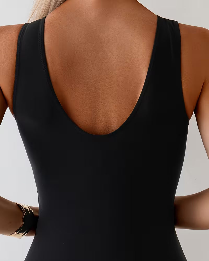 Costume da bagno intero scollato a carro armato sportivo