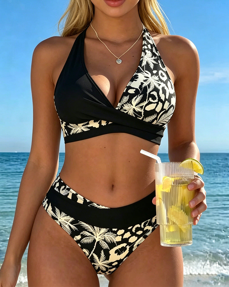 Bikini Incrociato Costa Stampa Noci Di Cocco Brezza