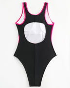 Costume da bagno intero di tendenza con colori a contrasto