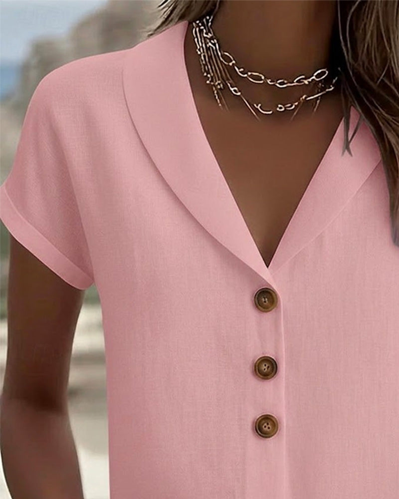 Camicia abbottonata con colletto e maniche corte