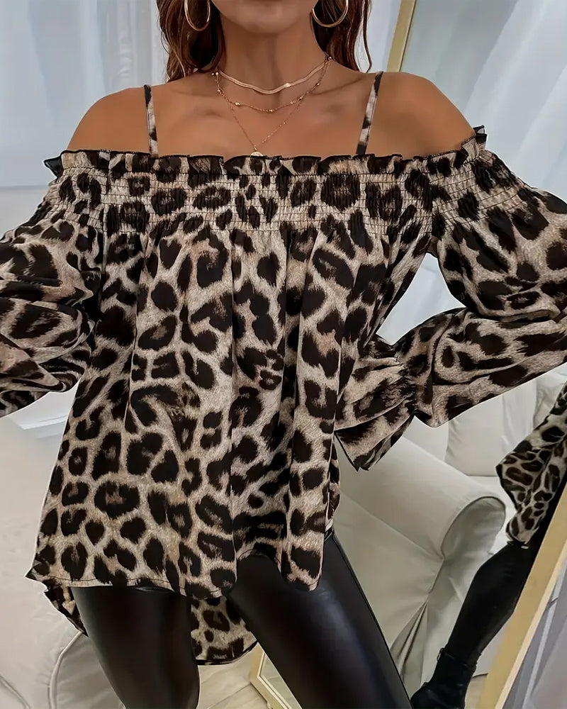 Blusa Canotta Stampa Leopardo