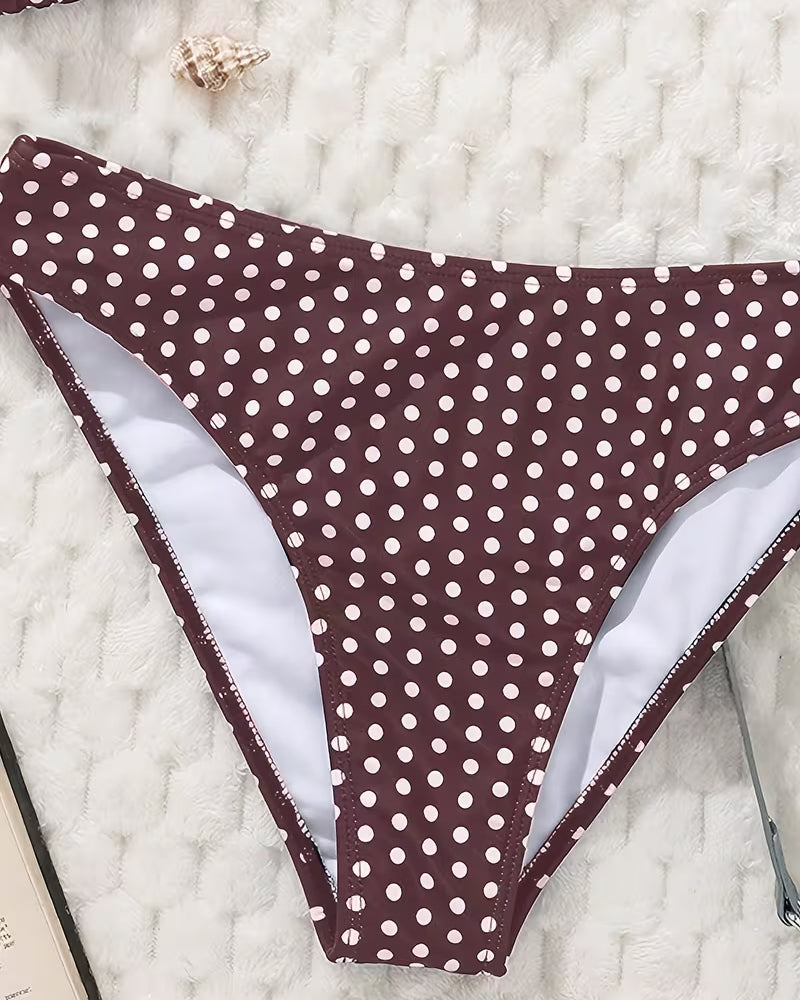 Bikini a pois con bretelline