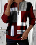 Felpa Casual Mezza Zip con Stampa