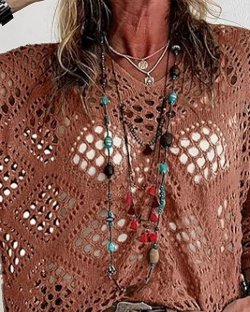 Maglia Fantasia Rombi Traforati Ampia