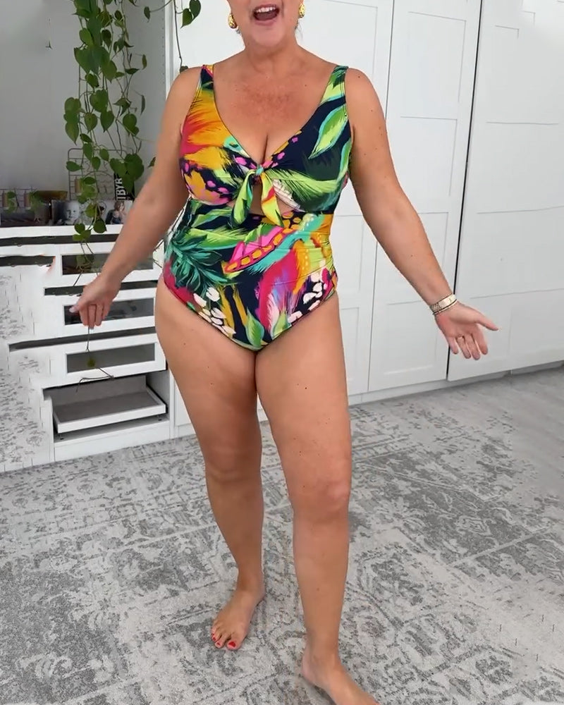Costume da Bagno Intero Stampa Foglie