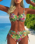 Accattivante Costume da Bagno a Due Pezzi con Stampa Leopardata