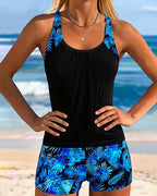 Canotta Tankini Senza Maniche con Scollo Quadrato