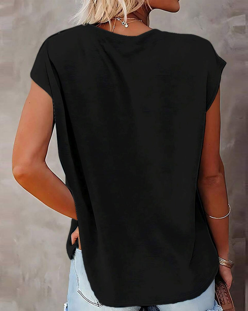 T-shirt girocollo sfumato a contrasto