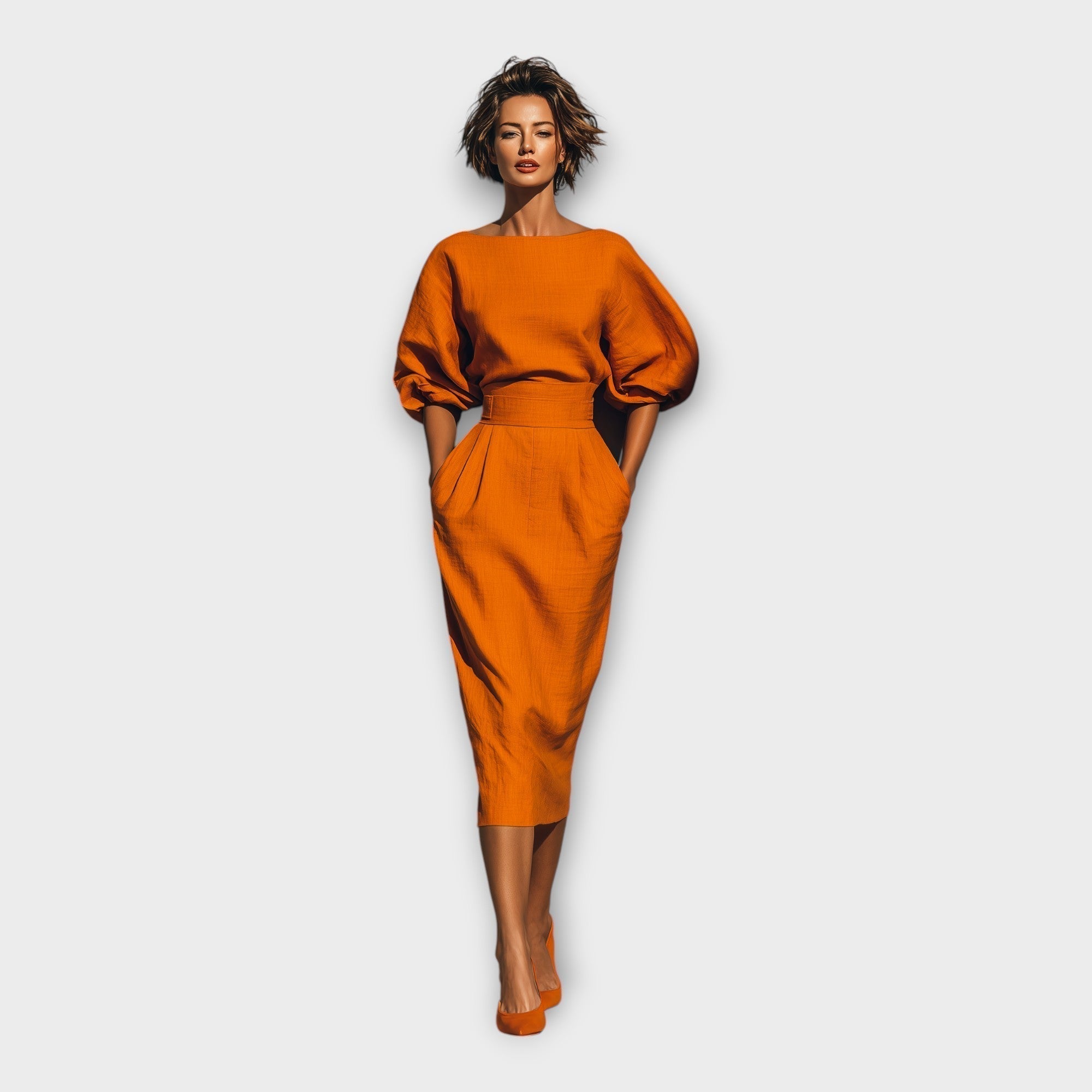 Abito elegante dal design raffinato e dall'estetica minimal.