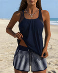 Tankini Semplice A Righe Boxer