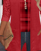 Top crop a quadretti a due pezzi