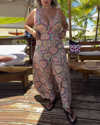 Costume da Bagno Senza Spalline con Stampa a Cuori per Vacanze