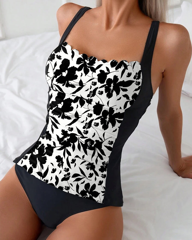 Tankini Senza Schienale Stampato