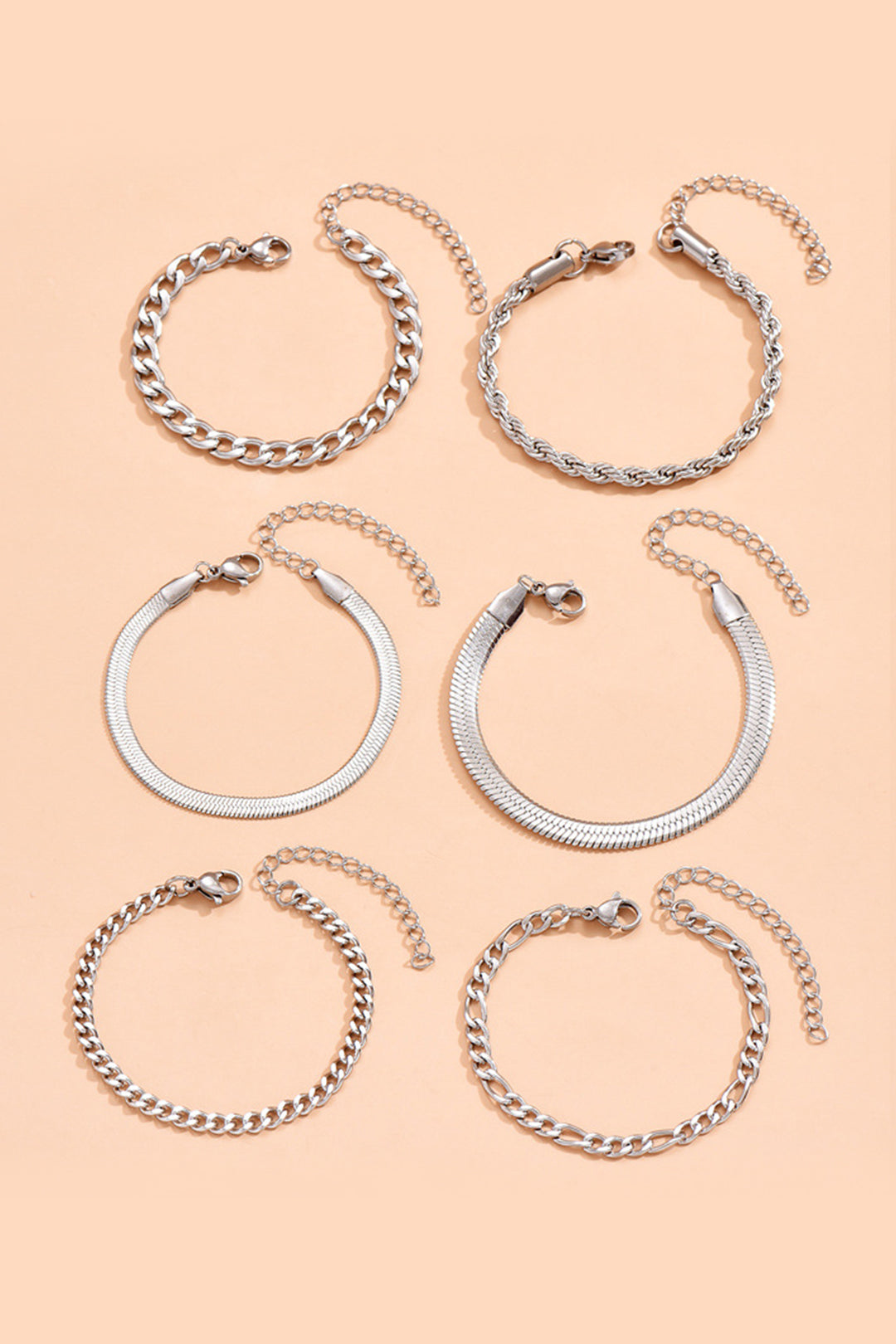 Set di 6 Bracciali a Catena Cubana