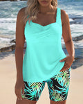 Tankini Canotta A Righe Con Pantaloni Da Spiaggia Stampati