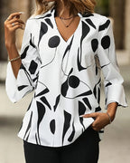 Blusa scollo a V slim alla moda