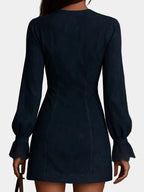 Anastasia - Mini abito in suede con pizzo