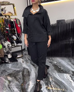 Camicetta floreale patchwork con risvolti in pizzo