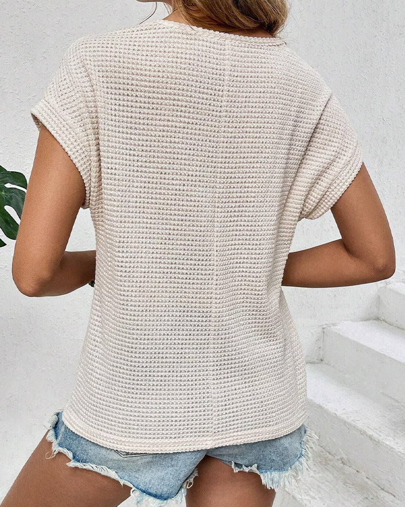 T-shirt Raglan in Maglia Traforata Traspirante