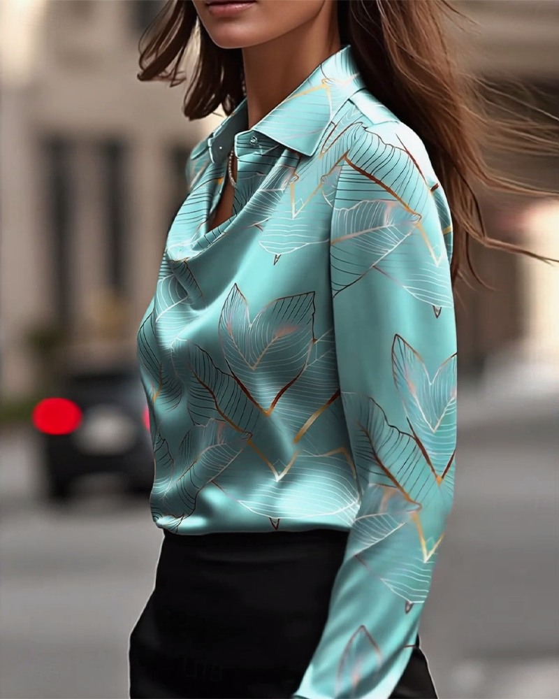 Camicia elegante in raso a maniche lunghe