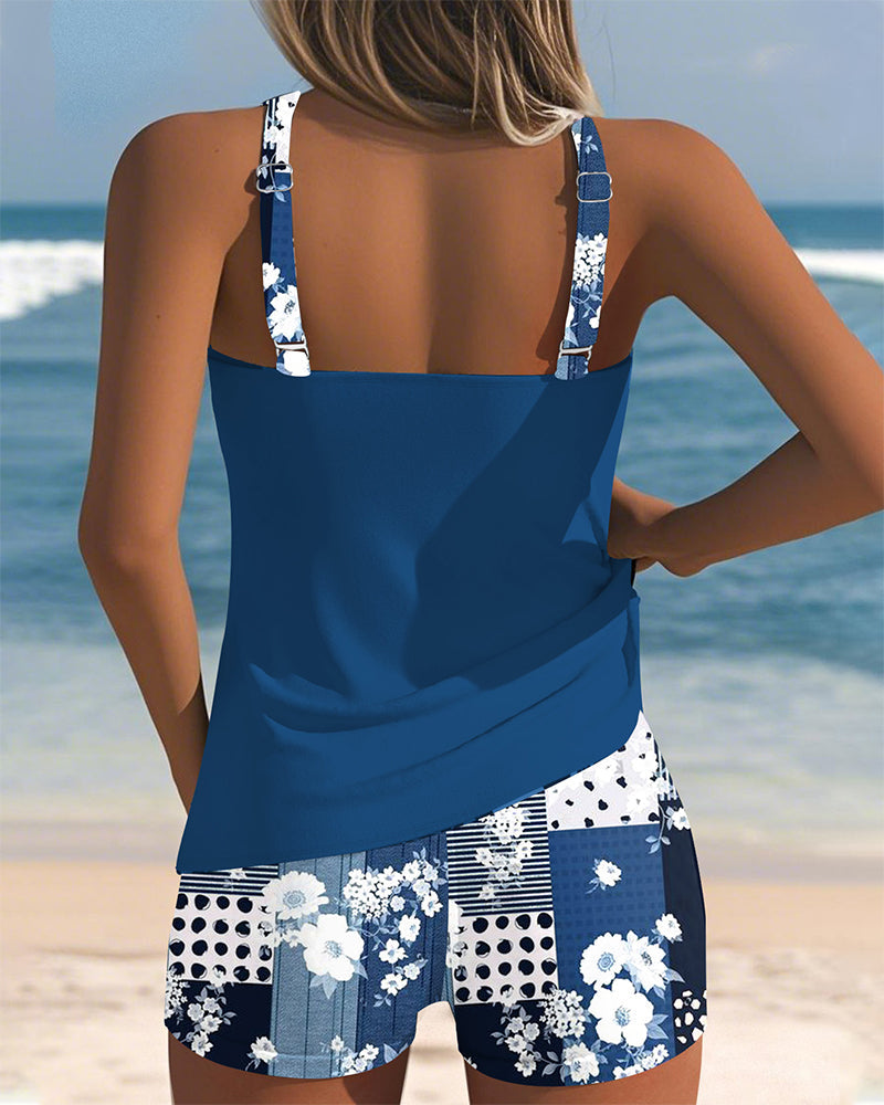 Costume da bagno stampato due pezzi boxer
