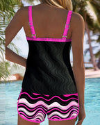 Costume da bagno a due pezzi stampato a onde