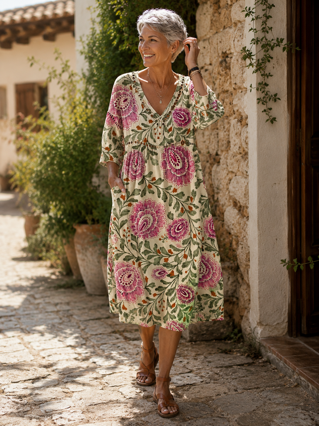 Concetta | Vestito Floreale Elegante da Spiaggia
