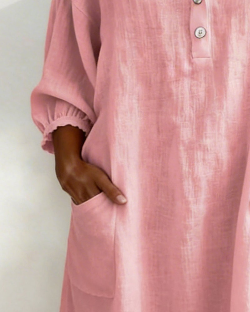 Vestito con scollo quadrato e maniche a sbuffo