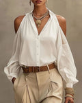 Camicia con spalle scoperte di tendenza