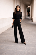 Valentina | Completo Tre Pezzi Composto da una Camisola Trasparente e Pantaloni a Gamba Larga.