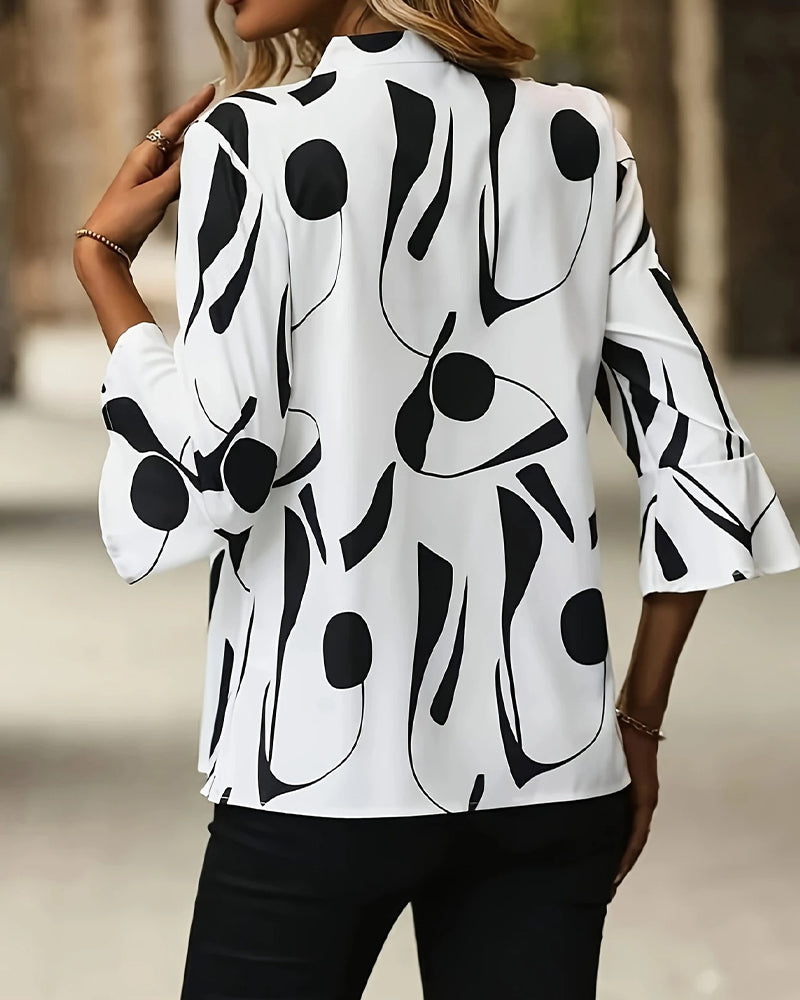 Blusa scollo a V slim alla moda
