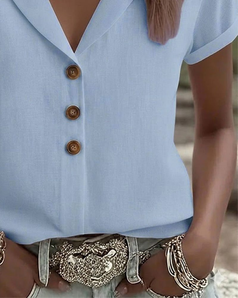 Camicia abbottonata con colletto e maniche corte