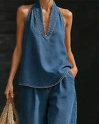 Set di jeans con cavezza colorata