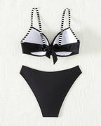 Bikini sexy a triangolo a righe a contrasto