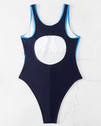 Costume da bagno intero di tendenza con colori a contrasto