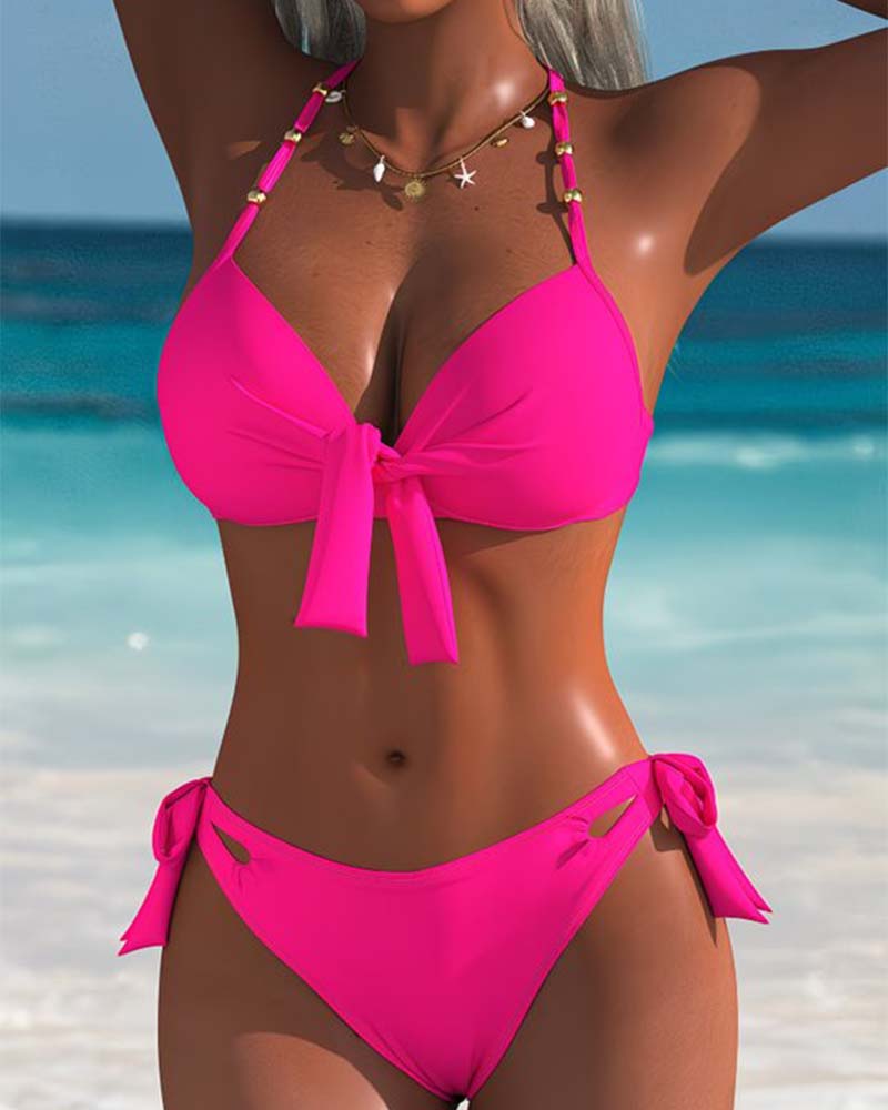 Bikini sexy monopezzo con allacciatura al collo