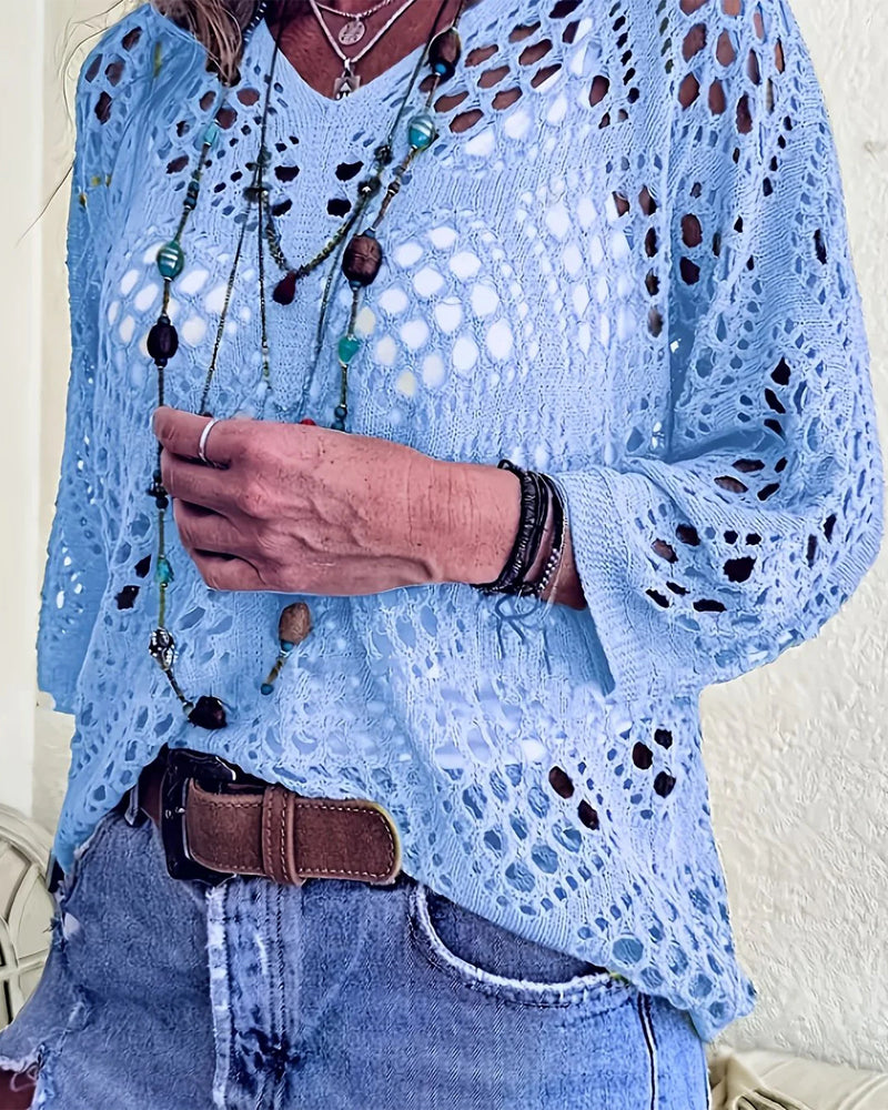 Maglia Fantasia Rombi Traforati Ampia