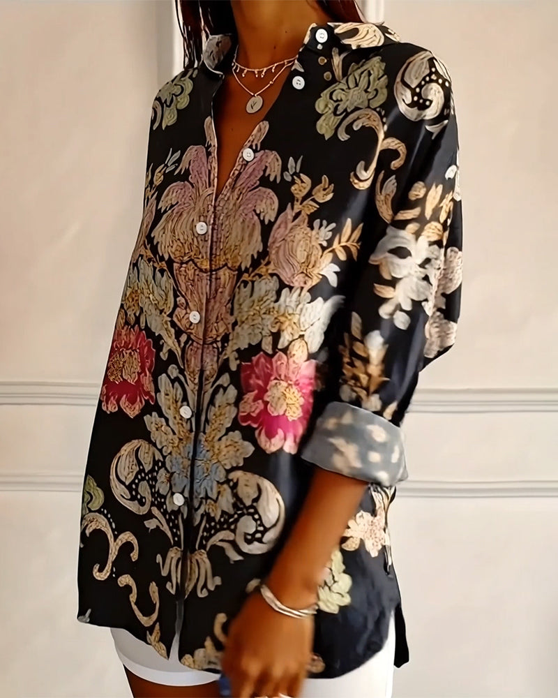 Camicia con Colletto Stampato e Bottoni