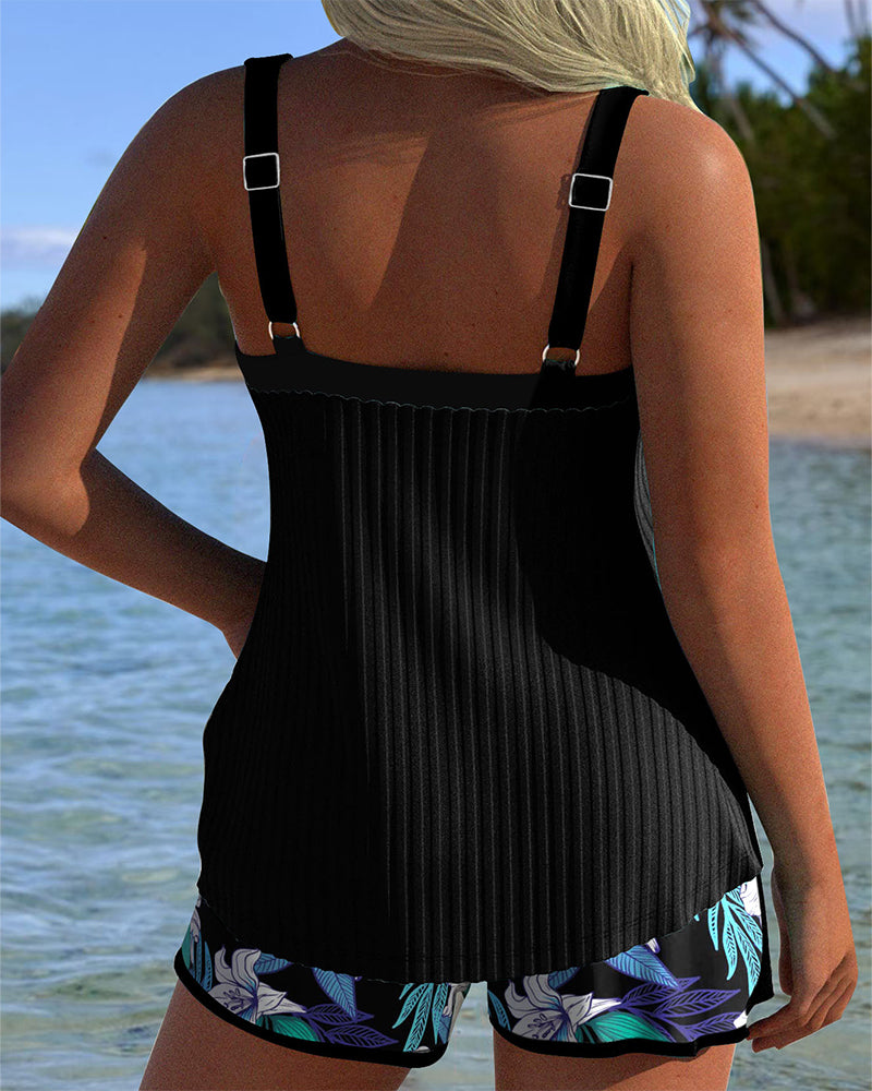 Costume da bagno senza spalline stampato pantaloncini da spiaggia