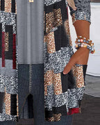 Camicia a maniche lunghe stampata stile due pezzi finto