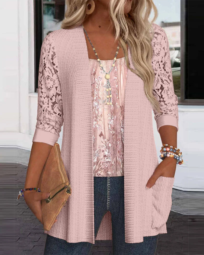 Top finto due pezzi con patchwork